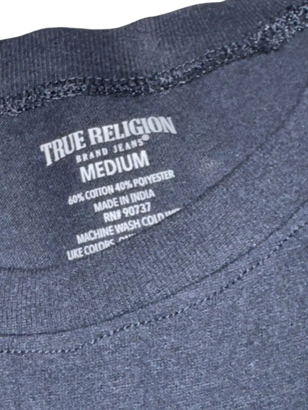 True Religion Men’s Medium Lot Of Crewneck T-Shirts Blue White Gray Logo